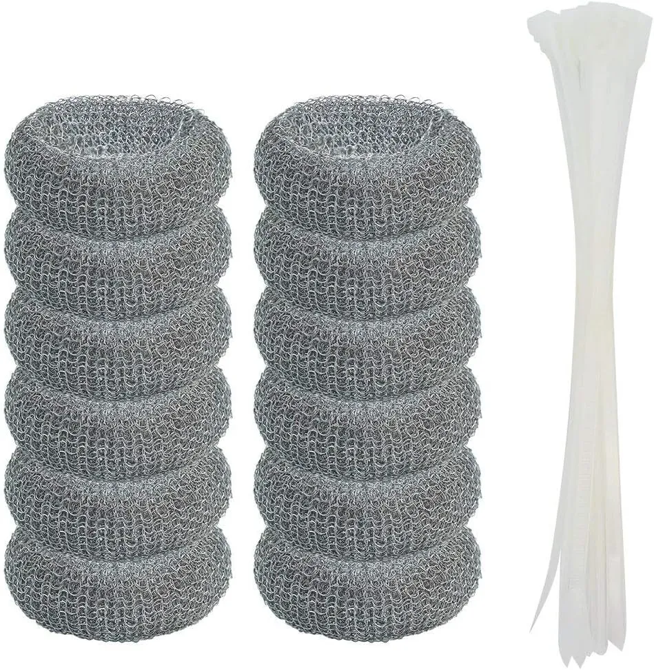 12 Pack Washing Machine Lint Traps with 12 Nylon Cable Ties, Wobe Laundry Mesh Washer Sink Drain Hose Screen Filter the Laundry Water Lint Trap Snare Net Rustproof Lint Catcher