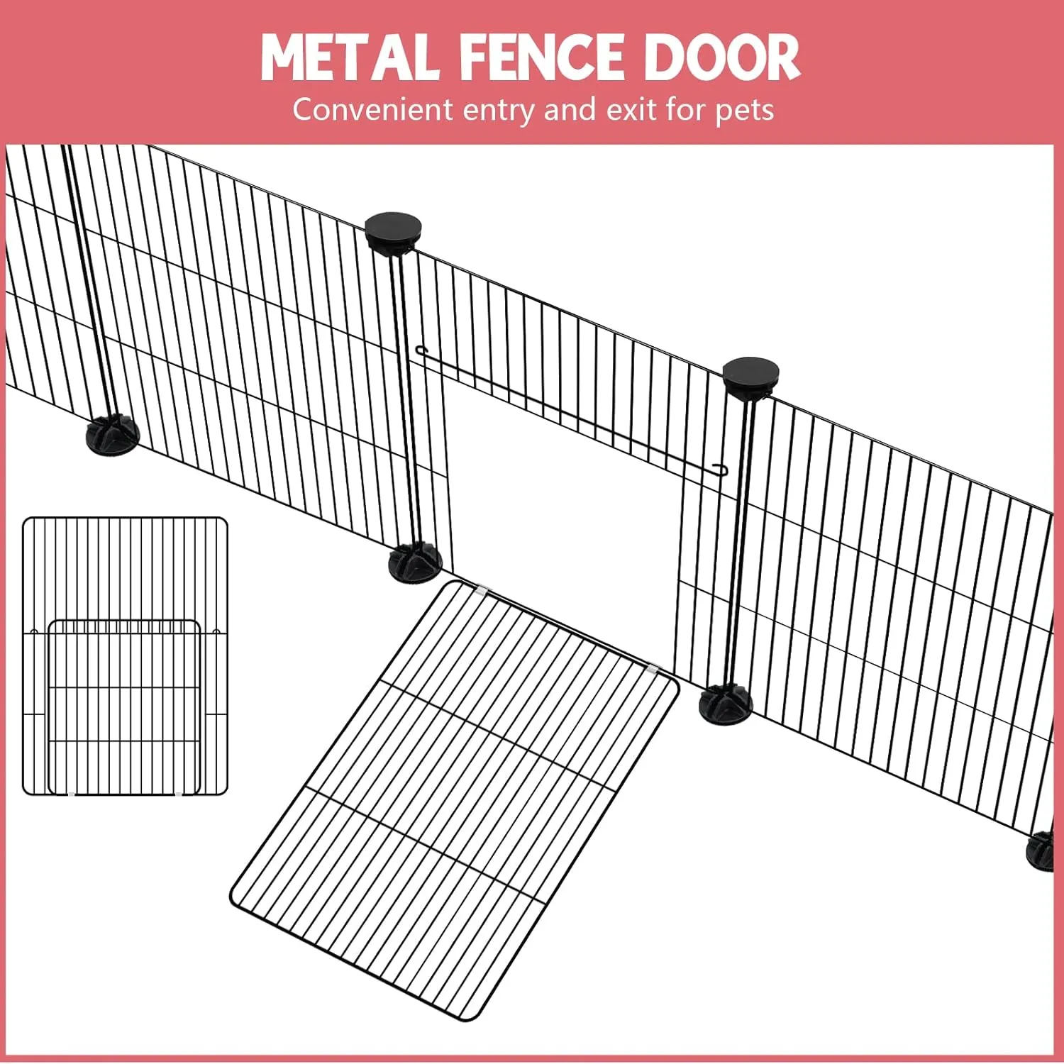 32 Panels Small Animal Playpen,Pet Playpen with Waterproof Mat,C&C Cage for Guinea Pigs, Play Pen for Rabbit and Chicken,Bunny Pen