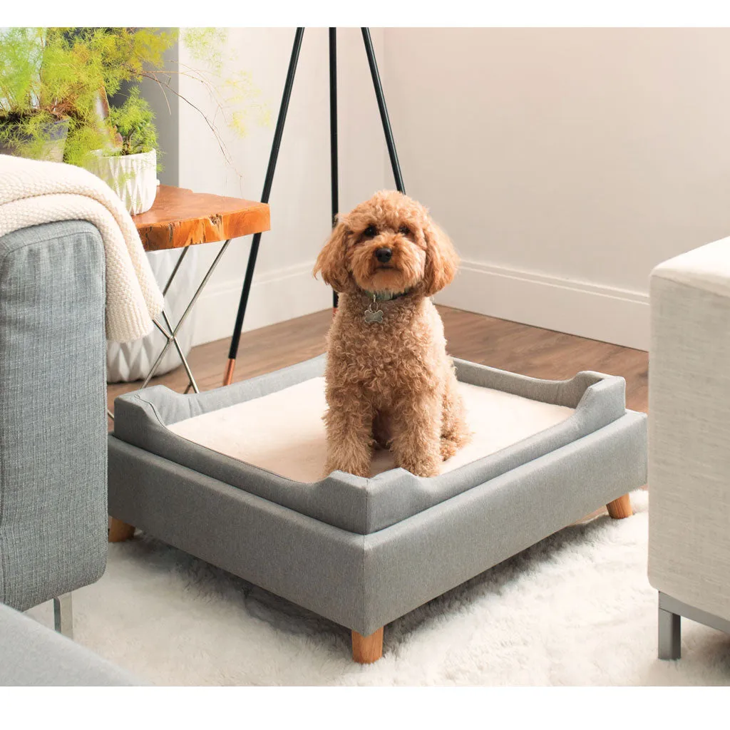 4 Cats & Dogs Otto Pet Bed Ottoman, Grey
