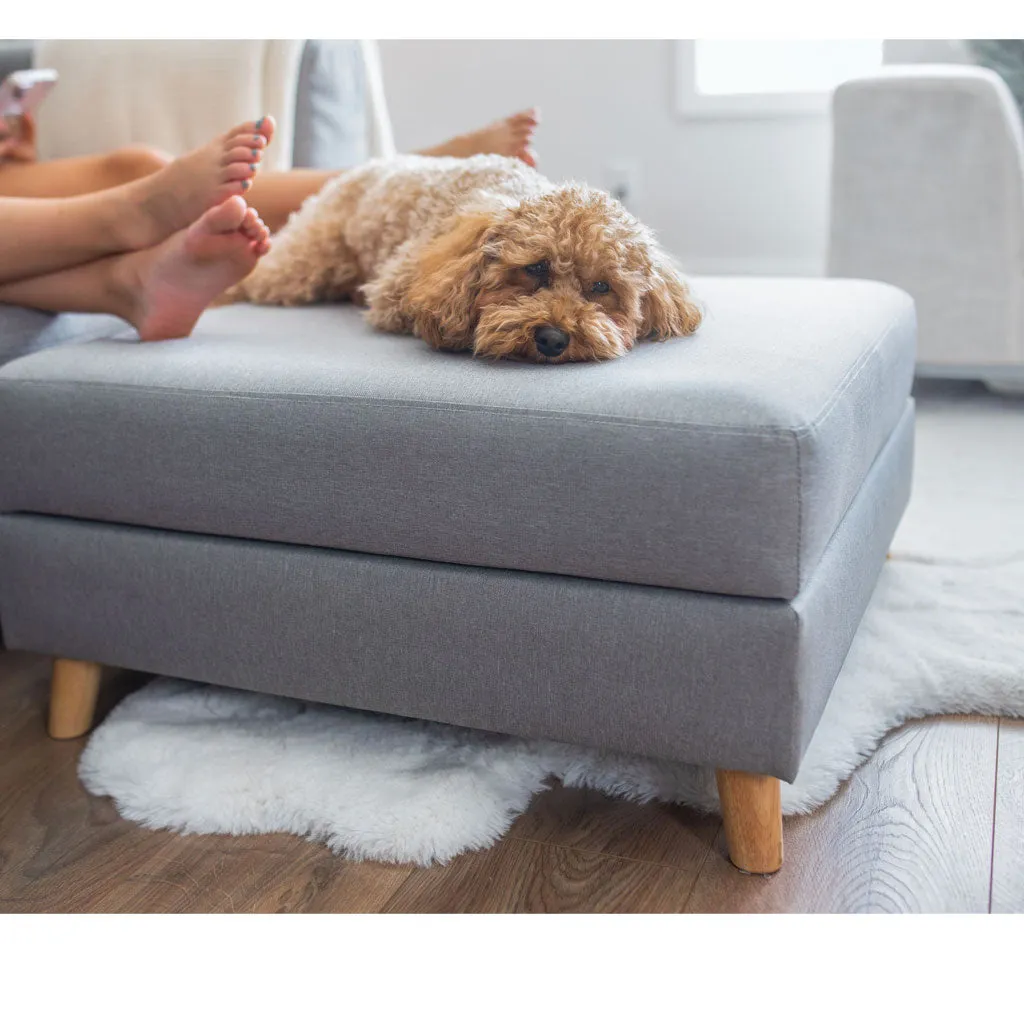 4 Cats & Dogs Otto Pet Bed Ottoman, Grey