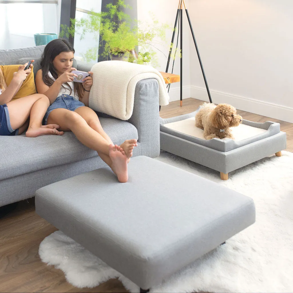 4 Cats & Dogs Otto Pet Bed Ottoman, Grey