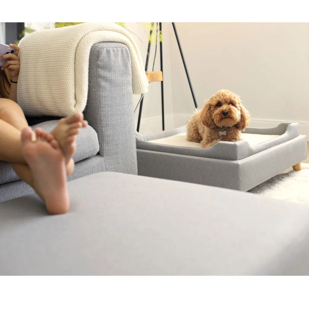4 Cats & Dogs Otto Pet Bed Ottoman, Grey