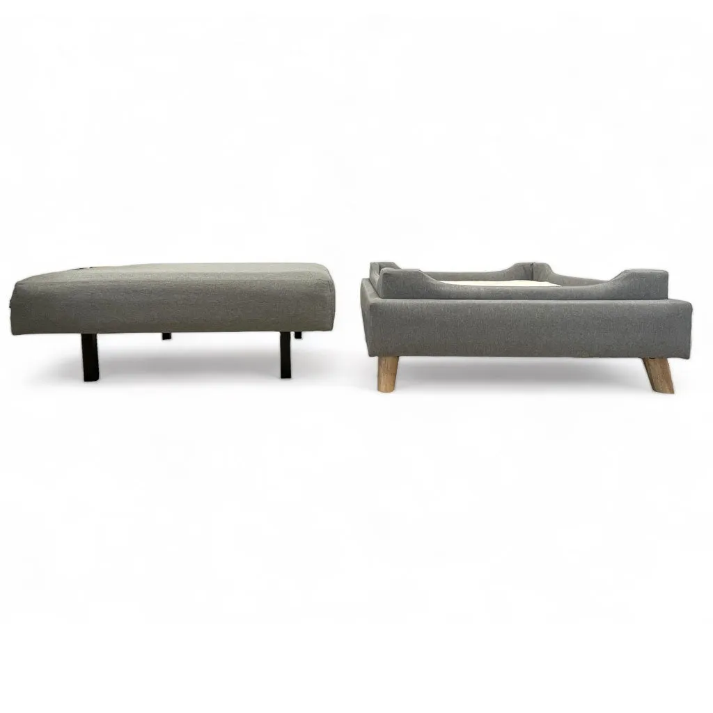 4 Cats & Dogs Otto Pet Bed Ottoman, Grey