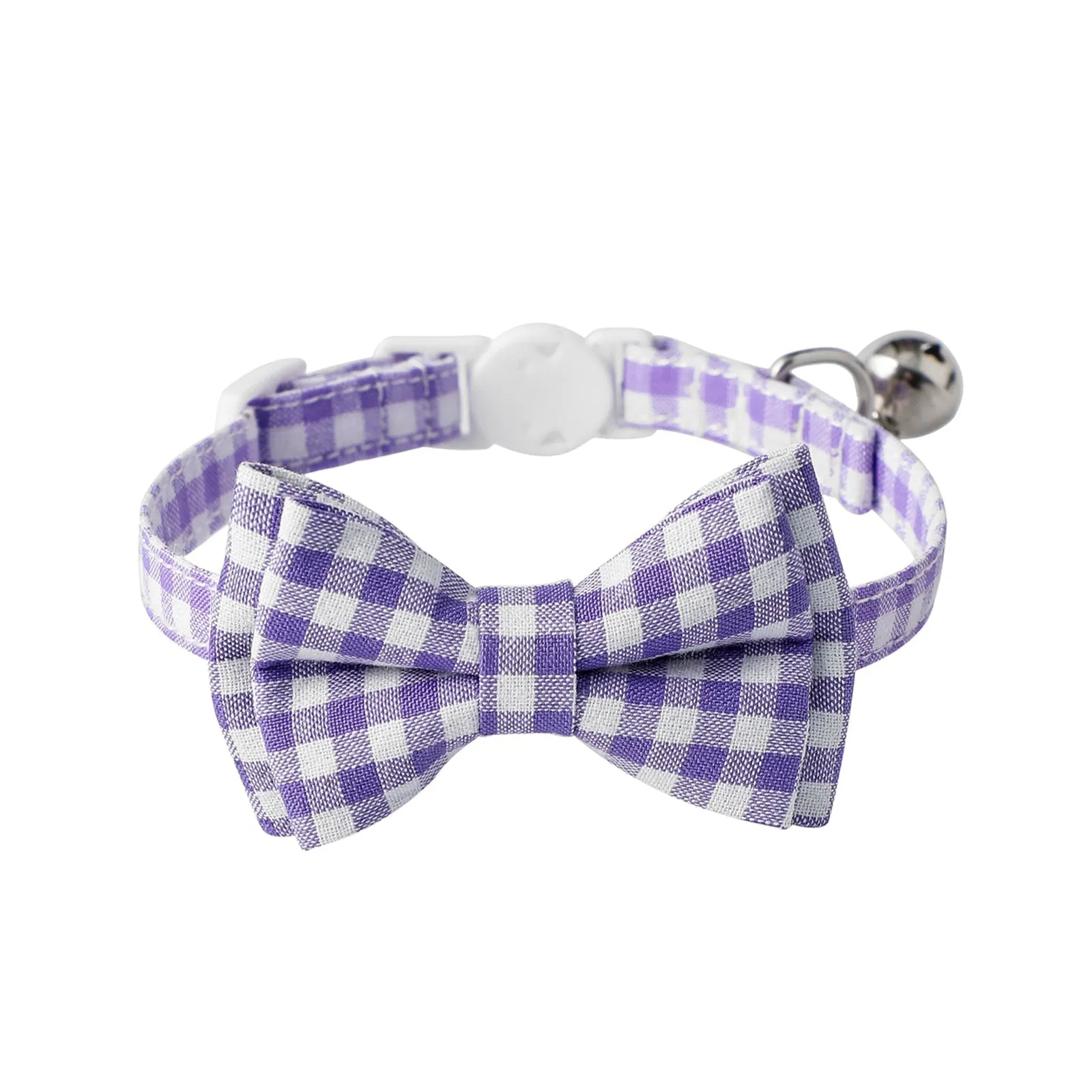 Aiitle Cute Plaid Bow Tie Blue Cat Collar