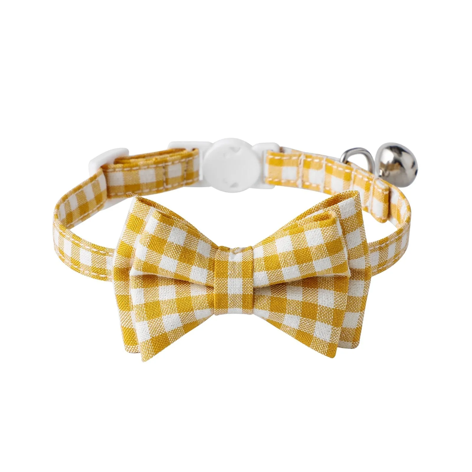 Aiitle Cute Plaid Bow Tie Blue Cat Collar