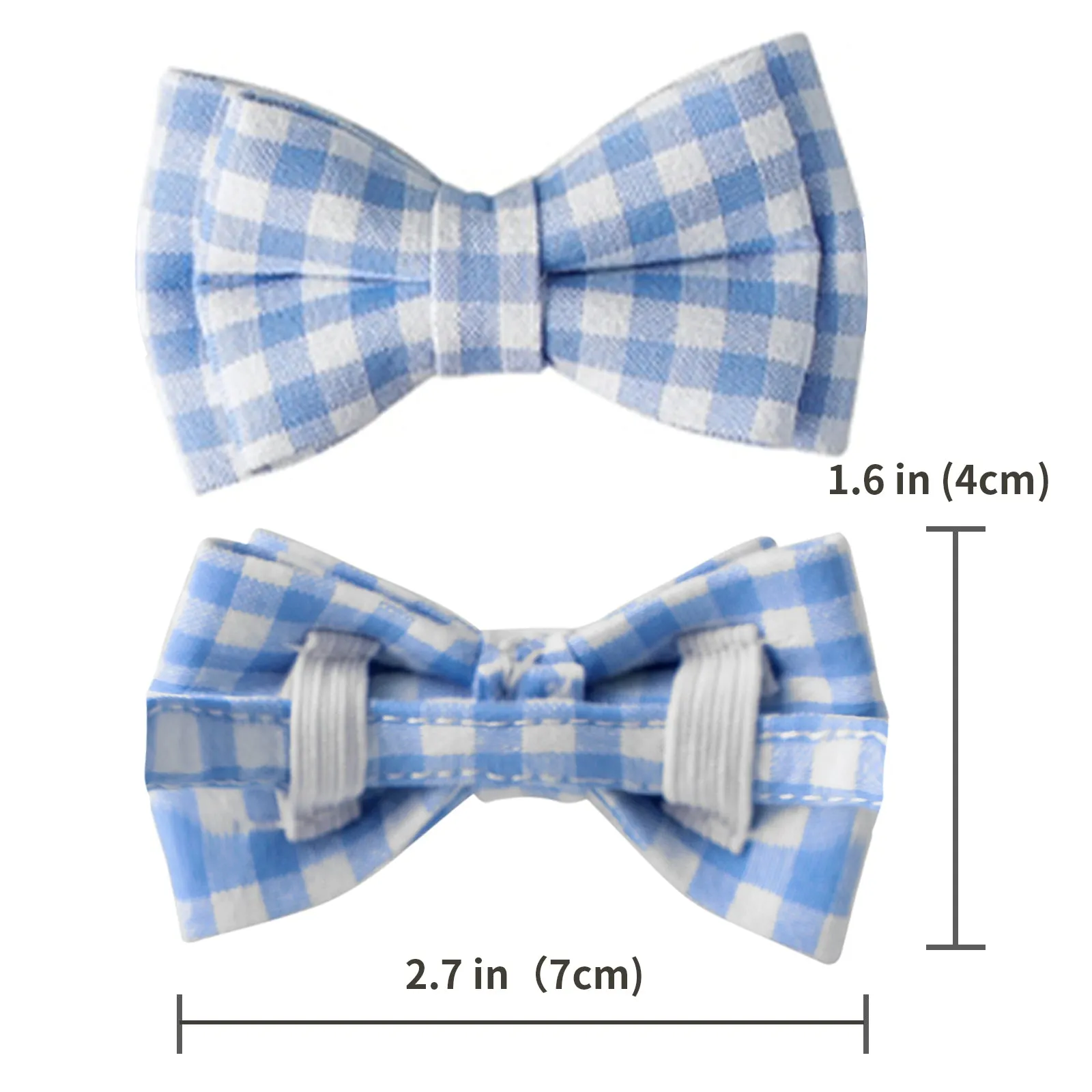 Aiitle Cute Plaid Bow Tie Blue Cat Collar