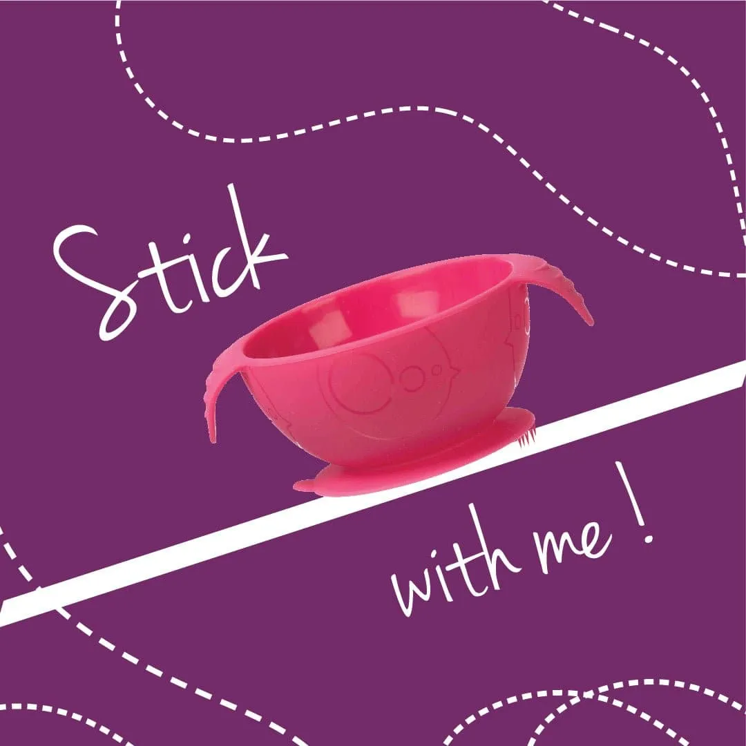B.Box First Feeding Bowl Suction Set with Spoon-  Pink Orange
