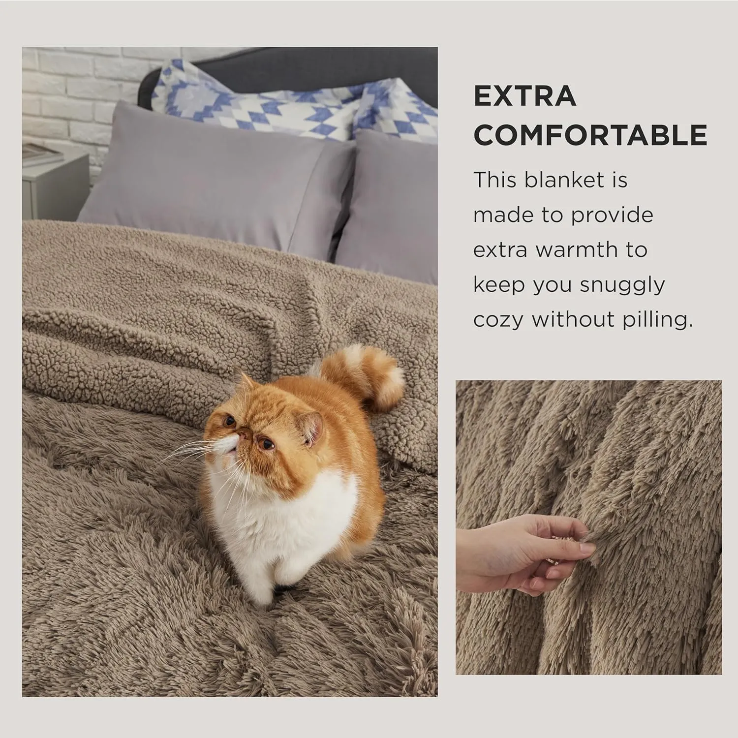 Bedsure Fluffy Brown Throw Blanket Gifts for Women, Men, Soft Fleece Cozy Fuzzy Sherpa Plush Warm Minky Thick Faux Fur Throws for Couch, Bed, Brown Decor House Blanket Gifts for Mom Dad, 50x60