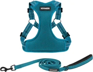 Best Pet Supplies Voyager Adjustable Dog Vest Harness Breathable No Pull Harness for Small, Medium, Large Dogs, Harness for Walking, Jogging, Easy Step-in, Reflective Stripes - Turquoise, M