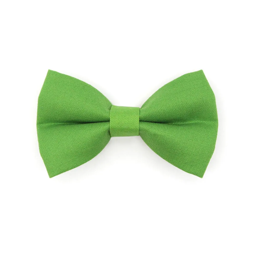 Bow Tie Cat Collar Set - "Color Collection - Apple Green" - Solid Green Cat Collar w /  Matching Bowtie / Wedding / Cat, Kitten, Small Dog Sizes