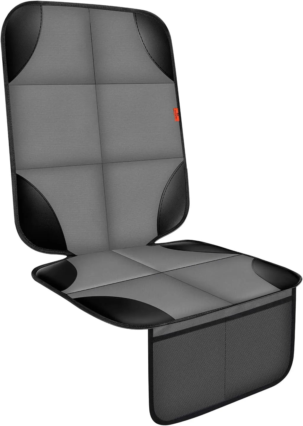 Car Seat Protector 1 Pack Car Seat Cushion Mat Thickest Padding,Waterproof 600D Fabric Car Seat Covers for Non-Slip Backing Mesh Pockets for Baby and Pet 1 Seat Protector Gray
