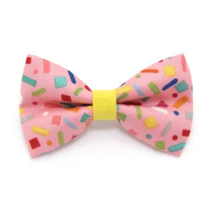 Cat Bow Tie - "Confetti Sprinkles" - Pink Bowtie / For Cats   Small Dogs / Removable (One Size)