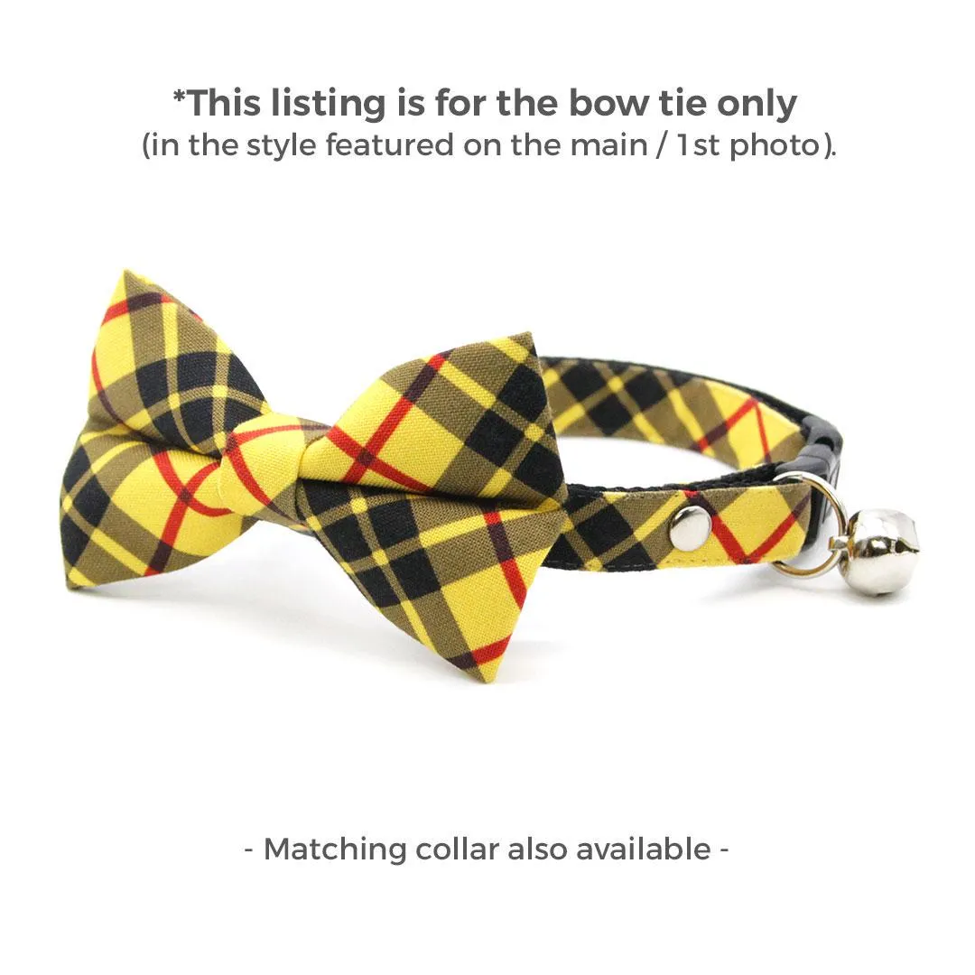 Cat Bow Tie - "Iconic" - Yellow Macleod Tartan Plaid Bow Tie for Cat / Cat   Small Dog Bowtie