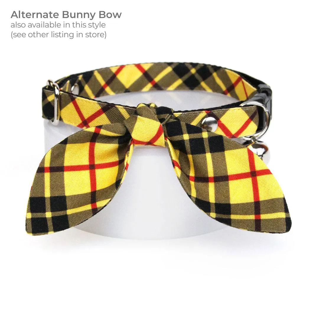Cat Bow Tie - "Iconic" - Yellow Macleod Tartan Plaid Bow Tie for Cat / Cat   Small Dog Bowtie