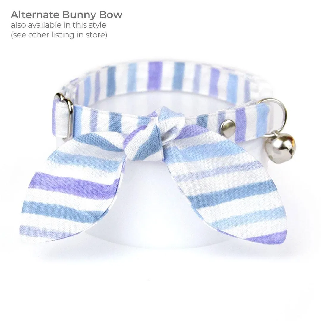 Cat Bow Tie - "Indigo Sky" - Striped Bow Tie for Cat / Spring, Summer, Easter, Nautical / Cat   Small Dog Bowtie