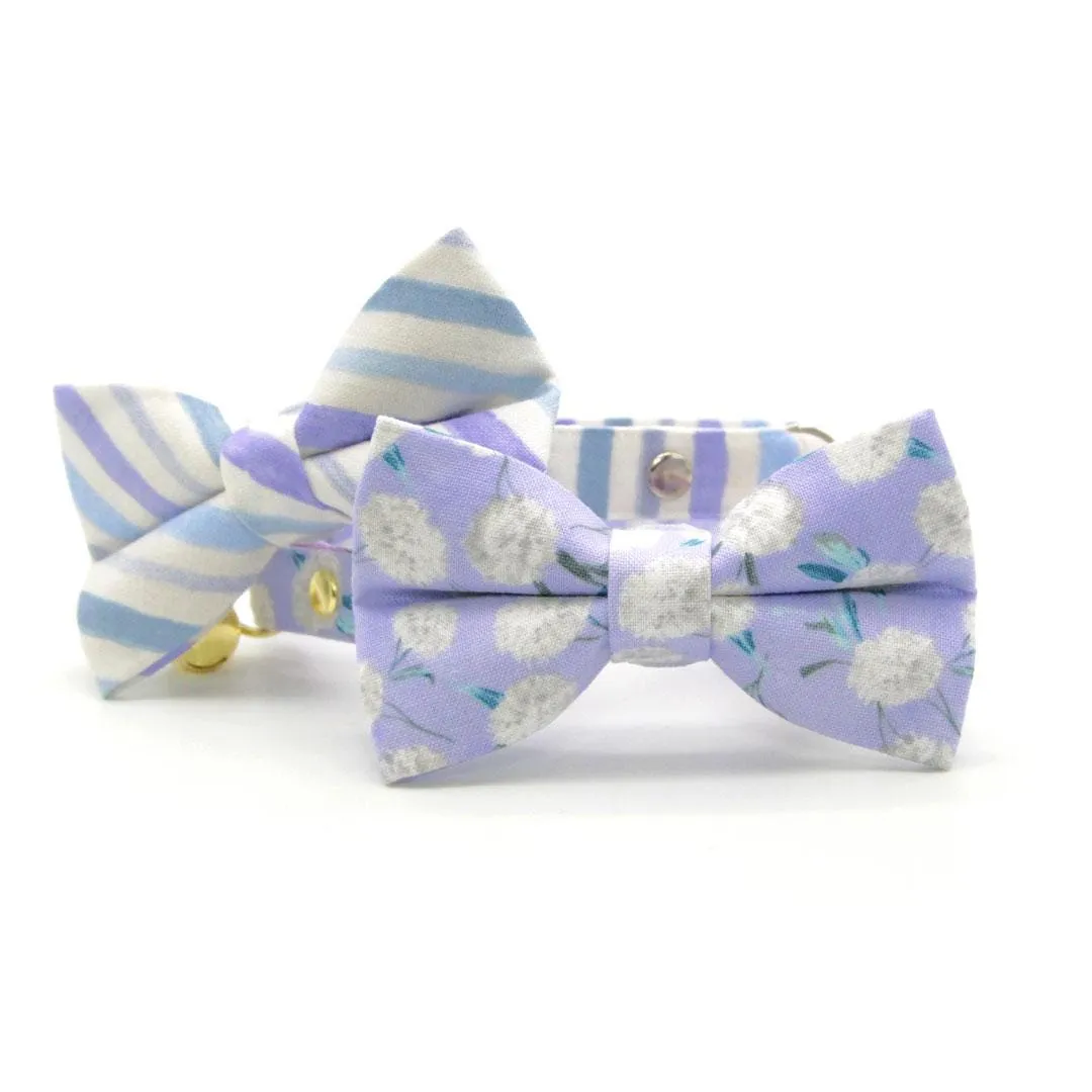 Cat Bow Tie - "Indigo Sky" - Striped Bow Tie for Cat / Spring, Summer, Easter, Nautical / Cat   Small Dog Bowtie
