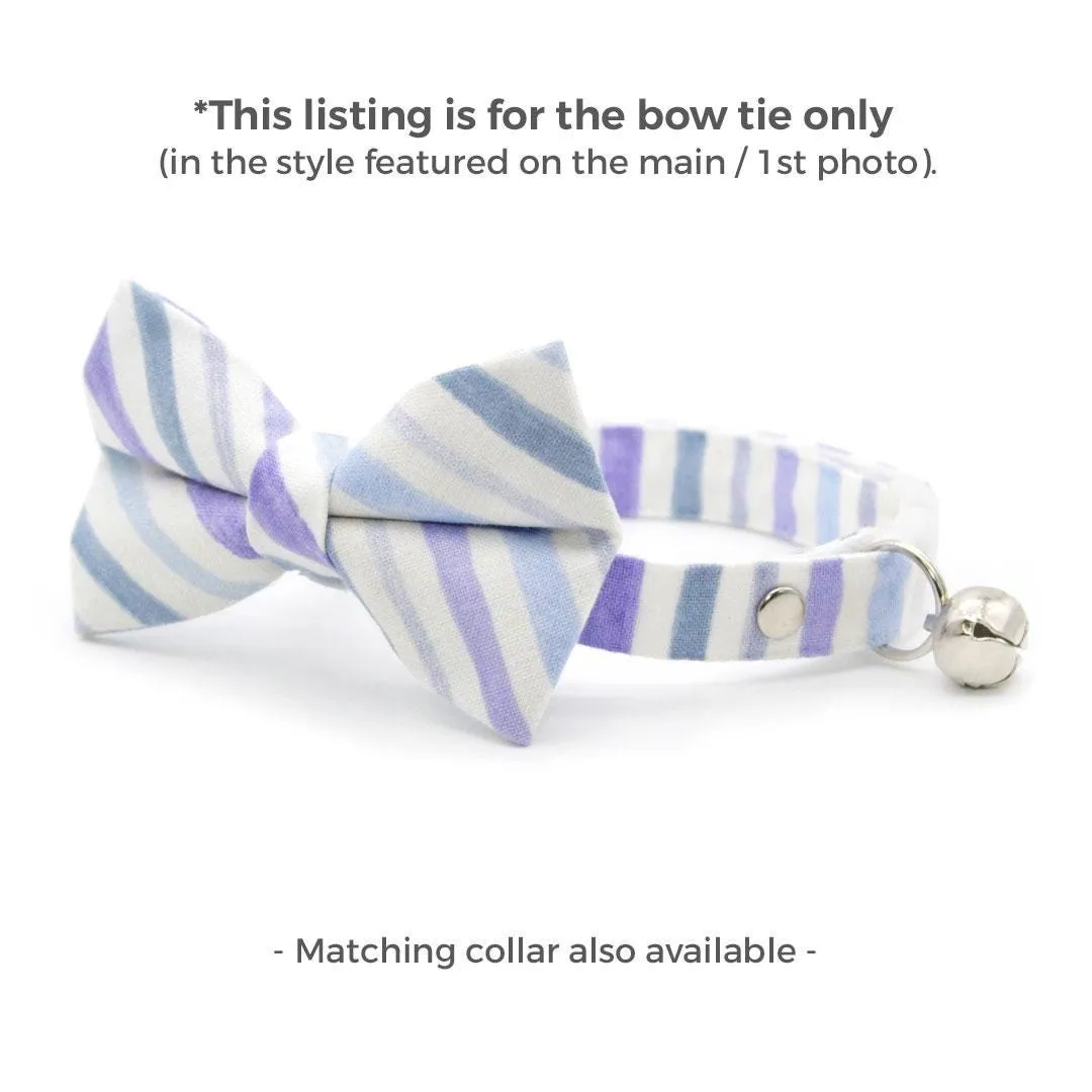 Cat Bow Tie - "Indigo Sky" - Striped Bow Tie for Cat / Spring, Summer, Easter, Nautical / Cat   Small Dog Bowtie