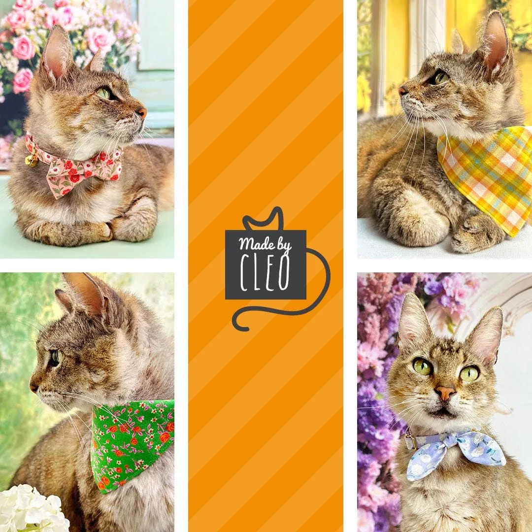 Cat Bow Tie - "Indigo Sky" - Striped Bow Tie for Cat / Spring, Summer, Easter, Nautical / Cat   Small Dog Bowtie