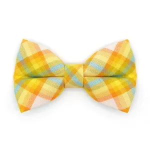 Cat Bow Tie - "Sunny Day" - Plaid Yellow Bow Tie for Cat / Spring, Summer, Easter / Cat   Small Dog Bowtie