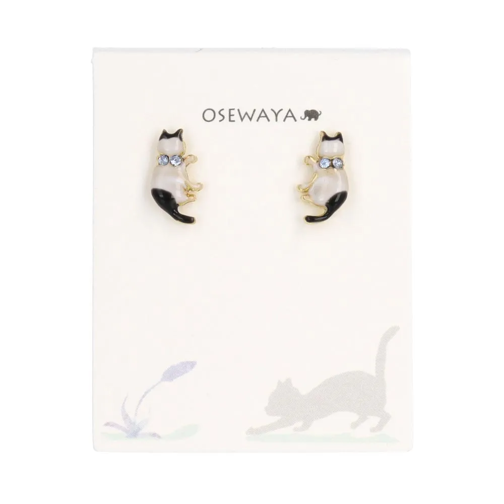 Cat Bow Tie Stud Earrings