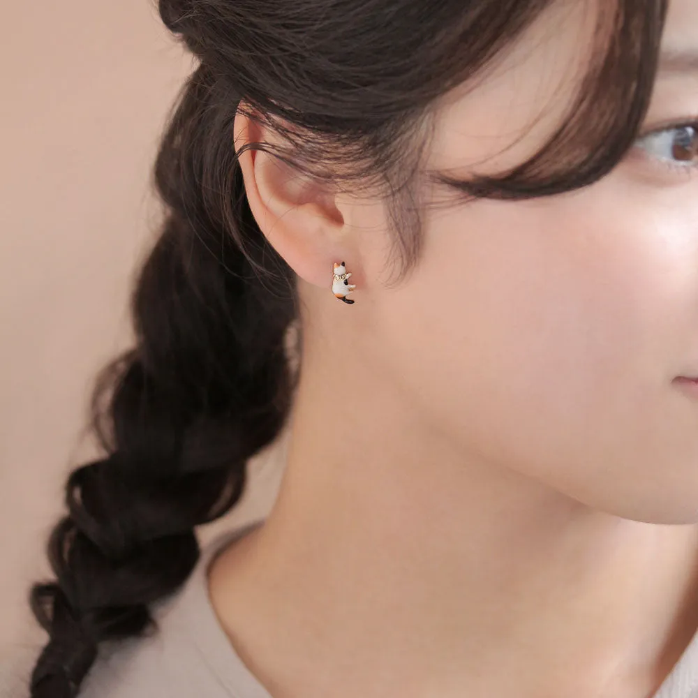Cat Bow Tie Stud Earrings