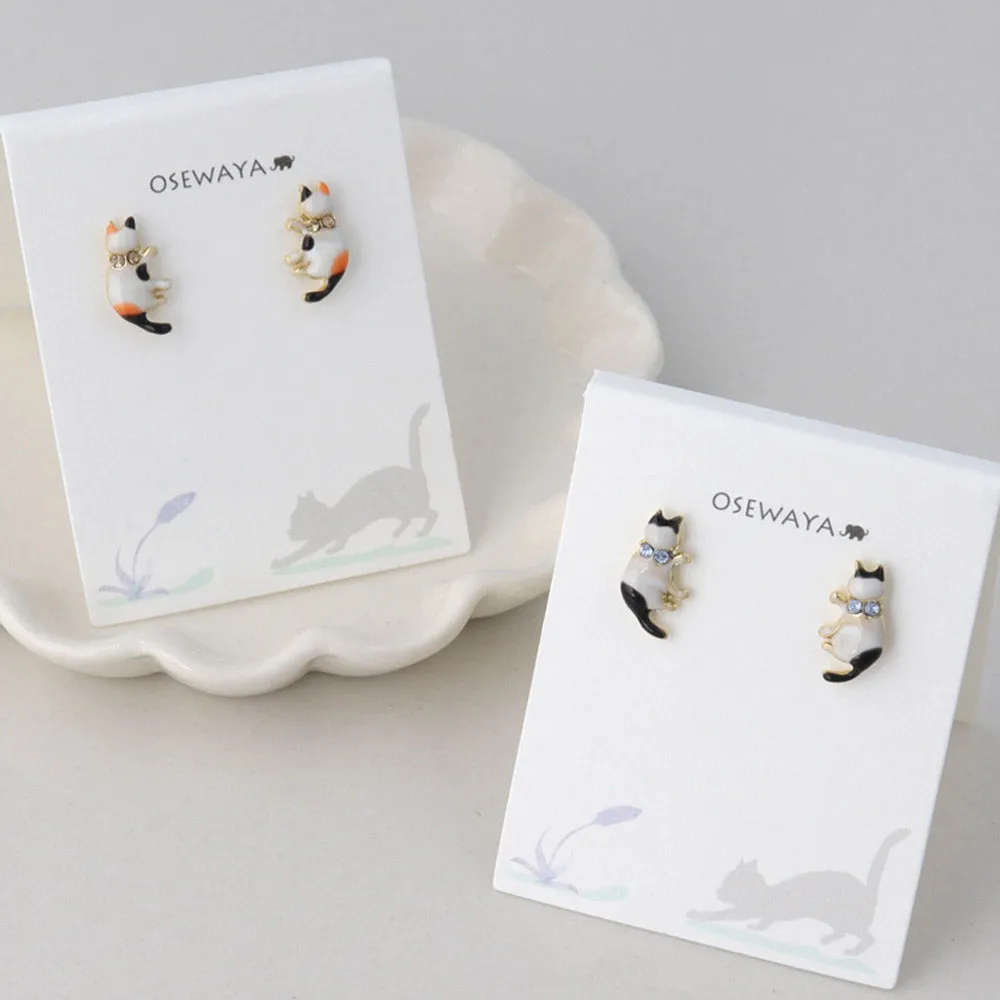 Cat Bow Tie Stud Earrings