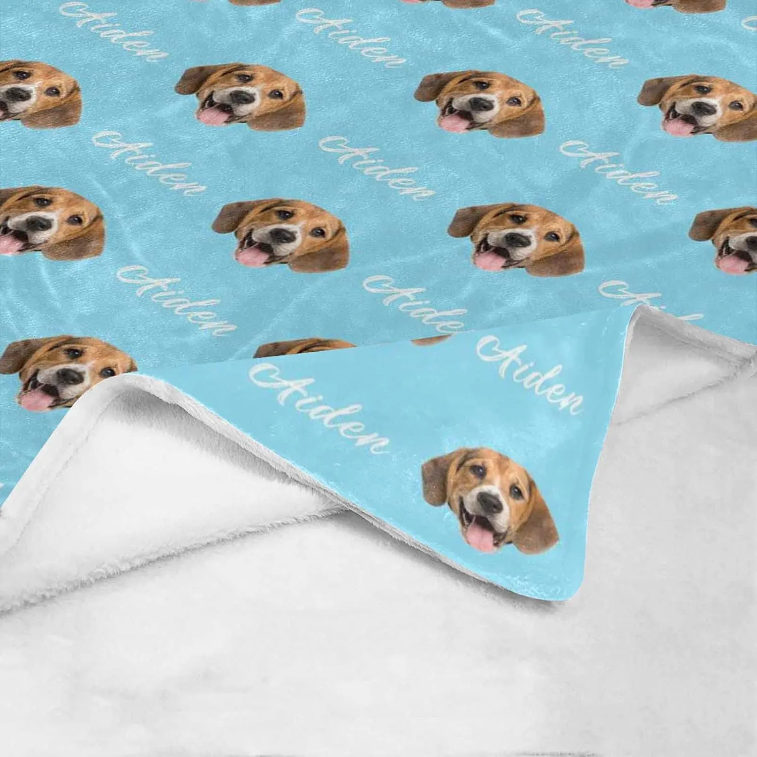 Custom Dog Photo Name Blanket, Personalized Picture Blankets for Pets Dog Lovers - Customized Blanket Gifts Using My Own Photos Throws 40x50 Inches
