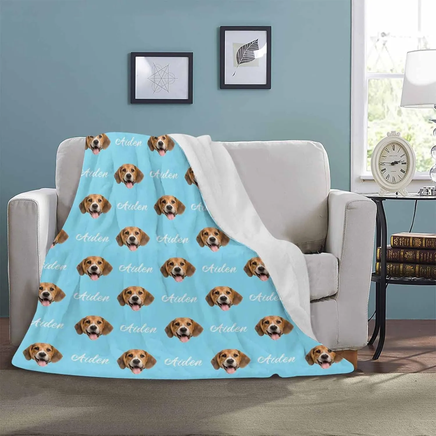 Custom Dog Photo Name Blanket, Personalized Picture Blankets for Pets Dog Lovers - Customized Blanket Gifts Using My Own Photos Throws 40x50 Inches