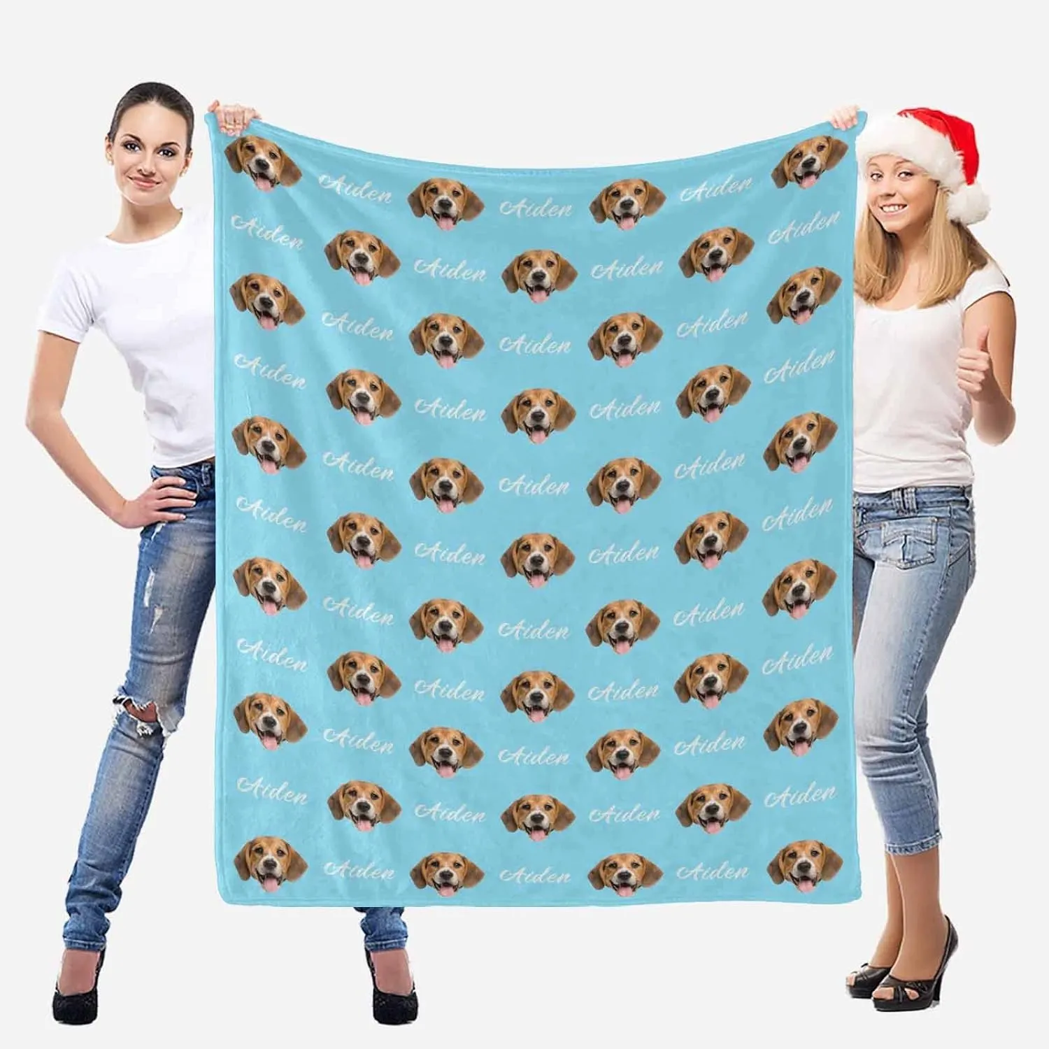 Custom Dog Photo Name Blanket, Personalized Picture Blankets for Pets Dog Lovers - Customized Blanket Gifts Using My Own Photos Throws 40x50 Inches