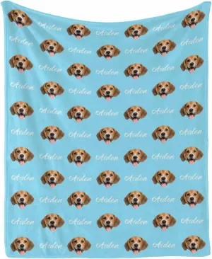 Custom Dog Photo Name Blanket, Personalized Picture Blankets for Pets Dog Lovers - Customized Blanket Gifts Using My Own Photos Throws 40x50 Inches