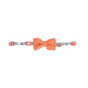Cute Floral Cat Collar with Solid Color Bow Tie