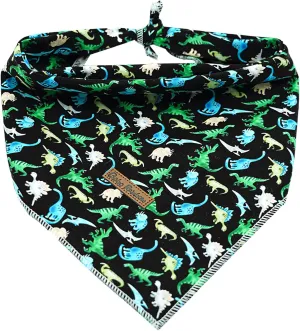 Dog Bandana - 1PC Dinosaurs Print Pet Bandanas Summer Puppy Bandana Bibs Scarf Square Soft Dog Kerchief Pet Bandanas for Small Medium Large Dogs