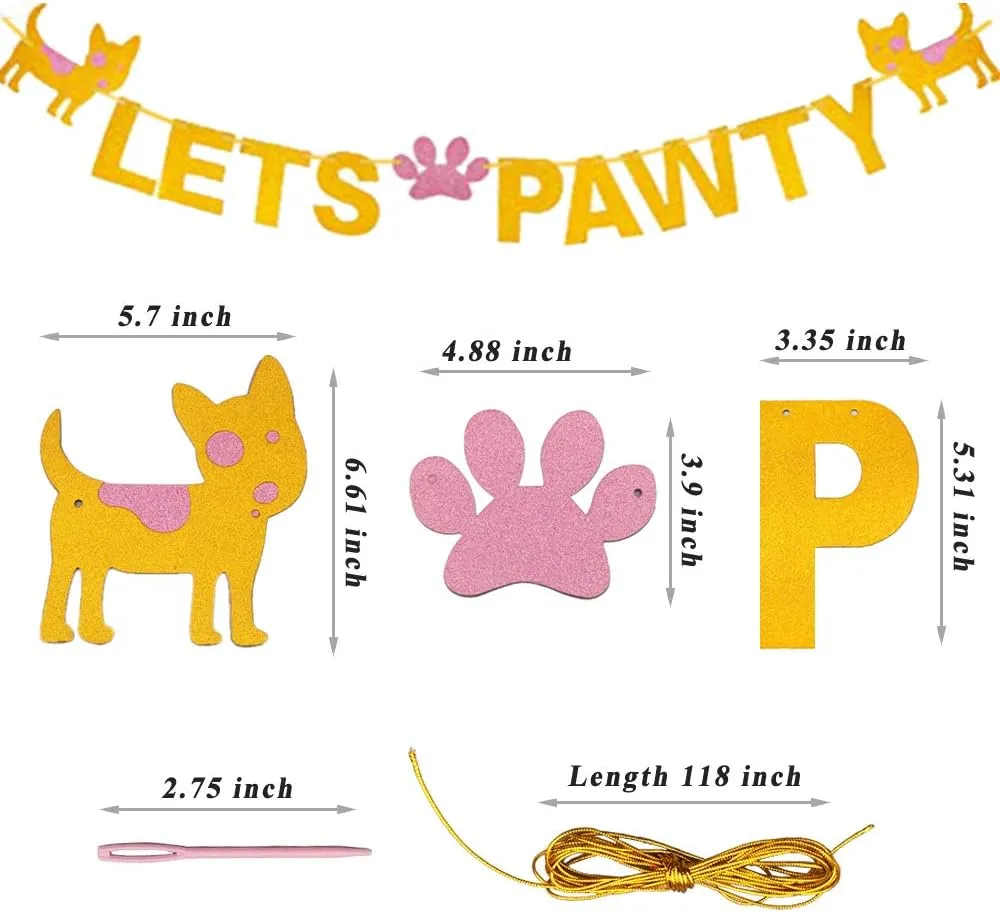 Dog Birthday Bandana - Large Dog Party Hat - Happy Birthday Bone Toy Set - Pink