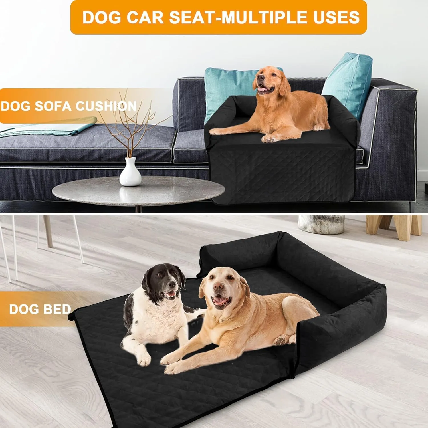 Dog Car Seat Pet Booster for Mid/Large Dogs, Dog Car Seat is Safe and Comfortable, and can be Disassembled for Easy Cleaning, Comfy Ultra Soft Travel Bed