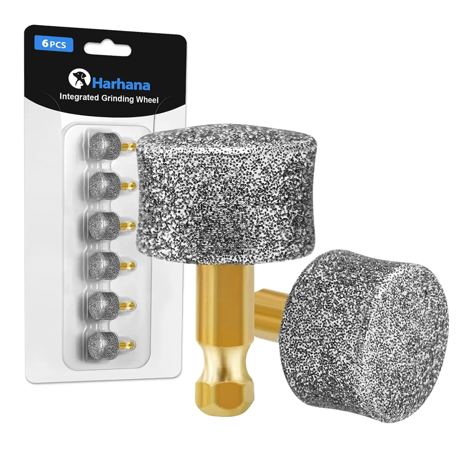 Dog Nail Grinder Wheels Heads Bits, Diamond Grinding Heads Compatible for Casfuy, LOPSIC, YABIFE, Primens, LuckyTail, boomki, Petsaunter and IREDOON -(Premium 6 Packs)