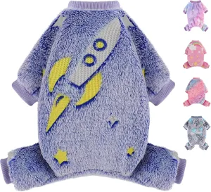 Dog Pajamas Pjs Small, Fall Winter Fleece Sweater Cute Extra Small Puppy Clothes Boy, 4 Legs Dog Sweater Jumpsuit, Soft Doggie Onesies Pet Apparel Outfits for Chihuahua Yorkie, Blue, XXS