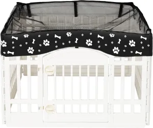 Dog Playpen Mesh Top Cover for 36" Inch Pet Playpen with 4 Panels, Dog Crate Cover Pet Tent Puppy Play Pen Cover, Ideal for Indoor/Outdoor Use. Note: Playpen Not Included!!! (Black)