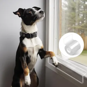 Door Protector from Dog Scratching, Window Sill Protector, Clear Sided Shield Protection Barrier Anti Cat, Dog Scratching, Slobbering, and Clawing Furniture, Glass, Car Door, Couch 4in x 3.3ft