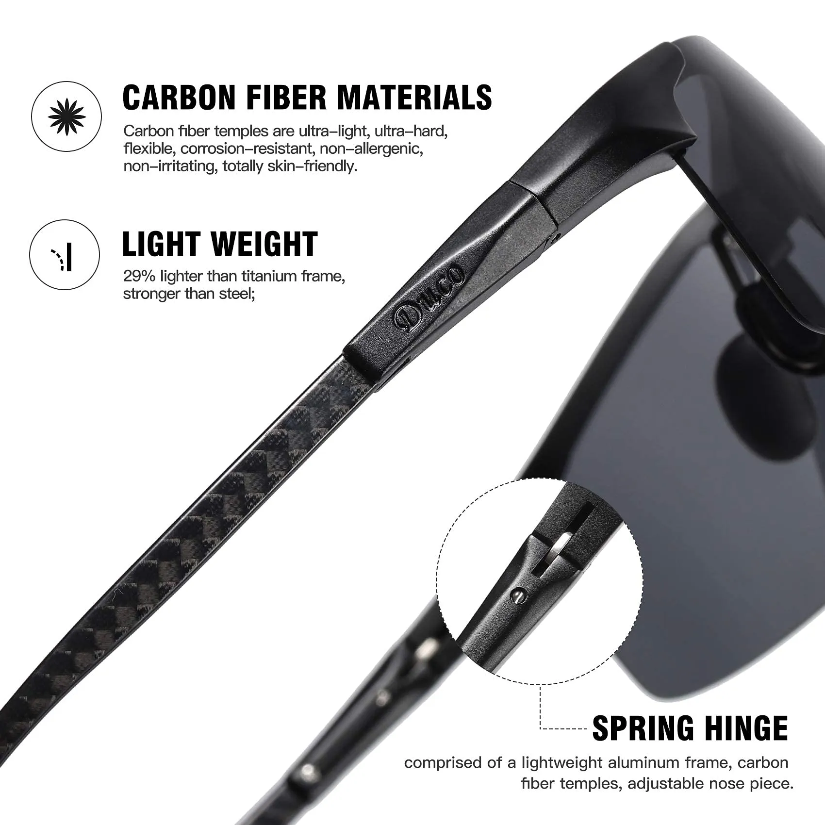 DUCO Men's Sports Polarized Driving Sunglasses for Men DC8277