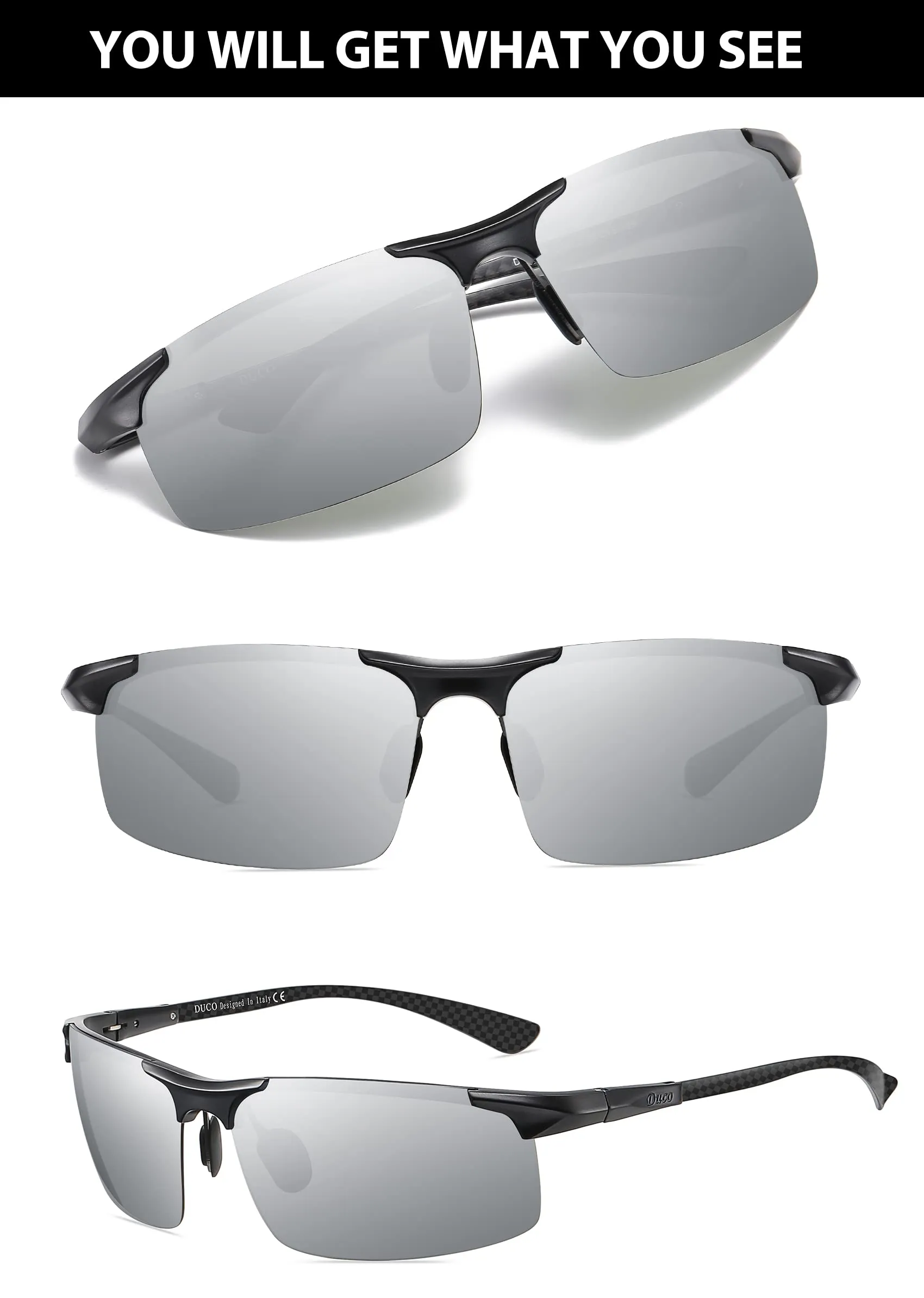 DUCO Men's Sports Polarized Driving Sunglasses for Men DC8277