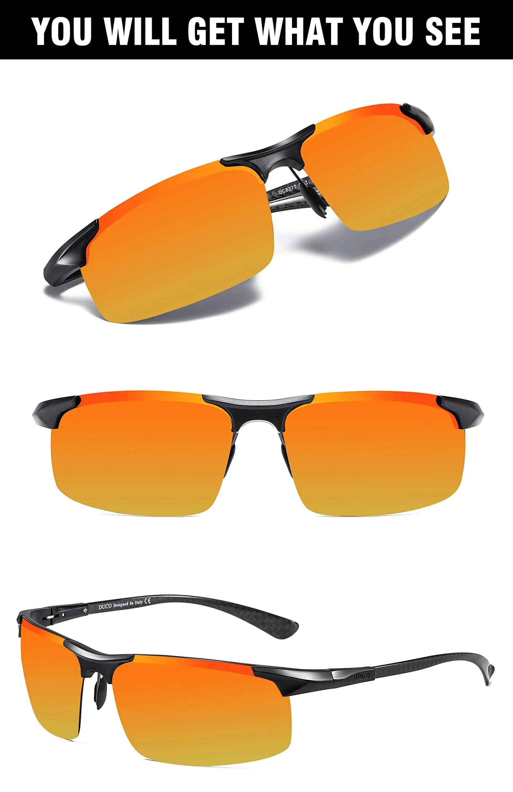 DUCO Men's Sports Polarized Driving Sunglasses for Men DC8277