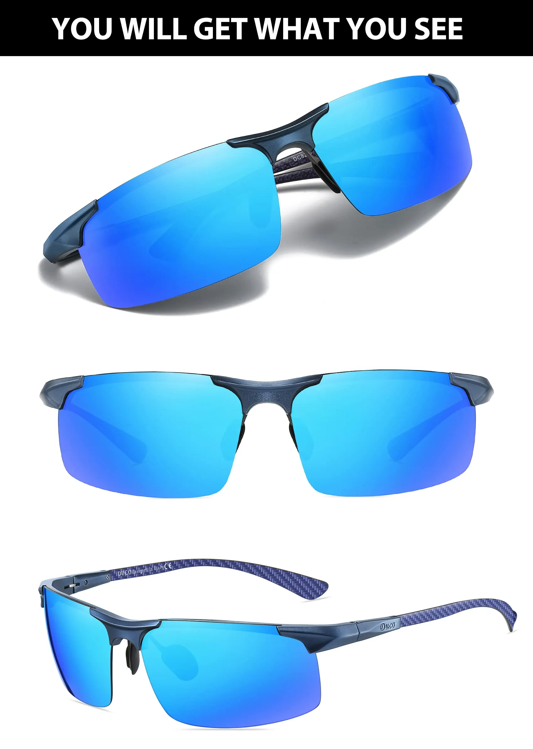 DUCO Men's Sports Polarized Driving Sunglasses for Men DC8277