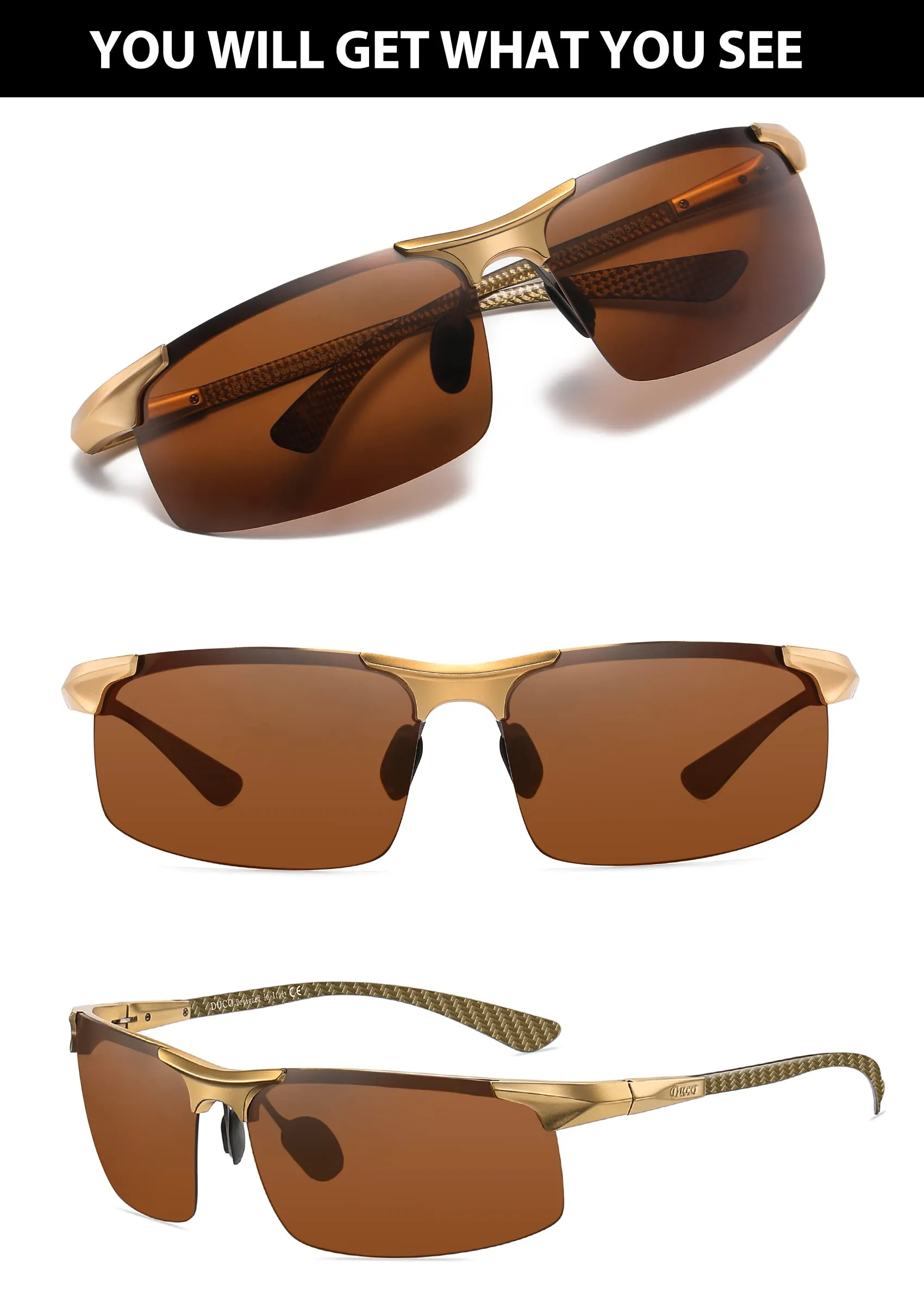 DUCO Men's Sports Polarized Driving Sunglasses for Men DC8277