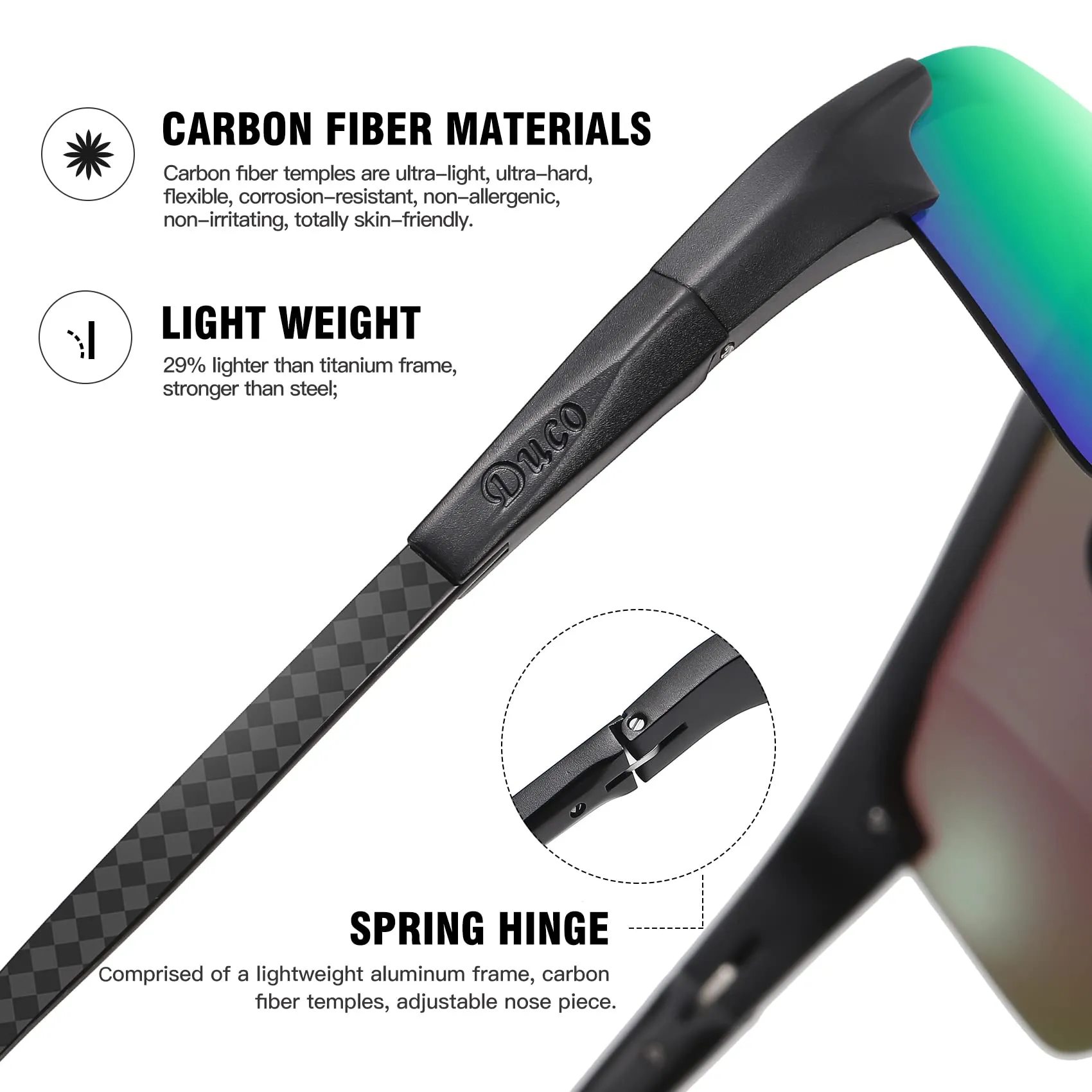 DUCO Men's Sports Polarized Driving Sunglasses for Men DC8277