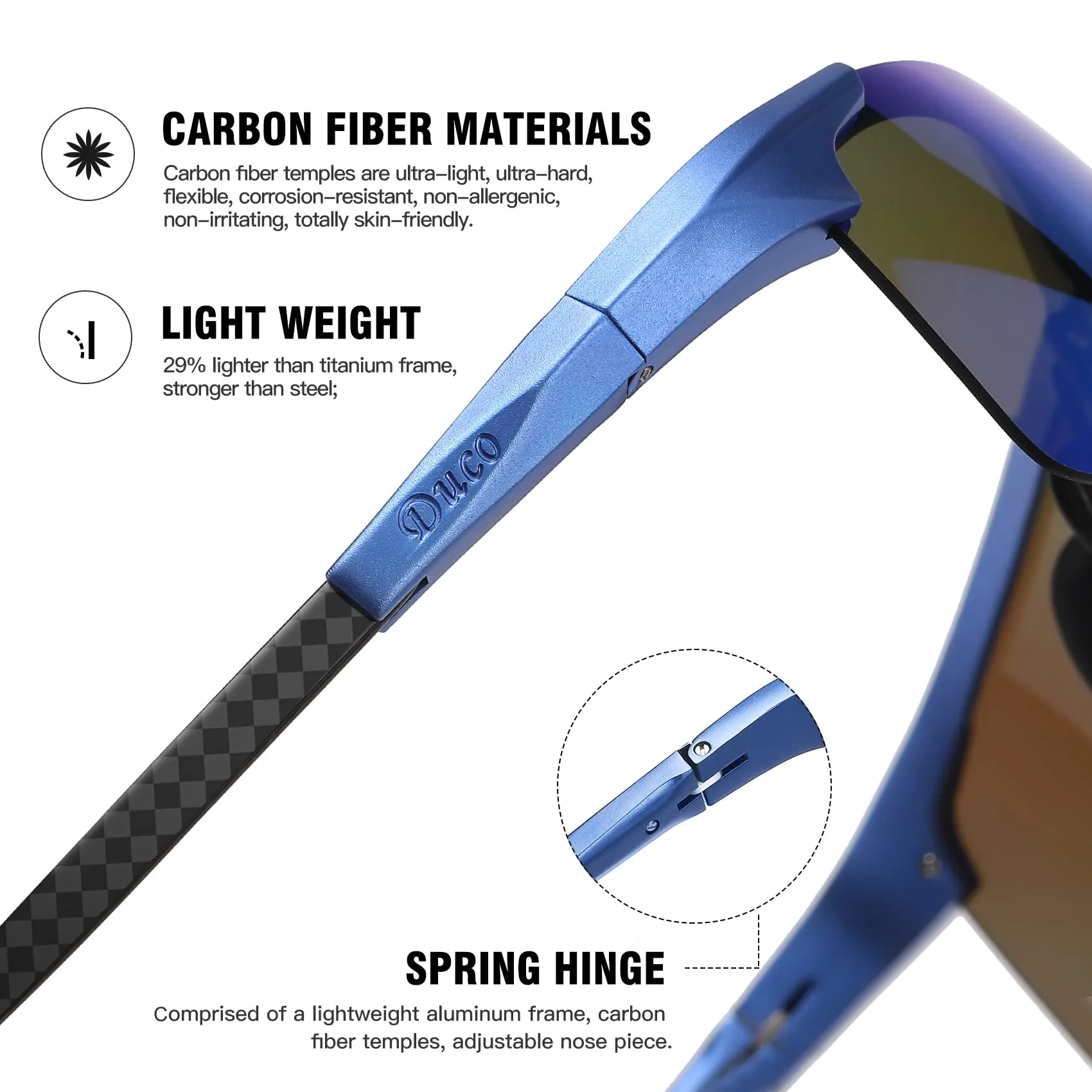DUCO Men's Sports Polarized Driving Sunglasses for Men DC8277