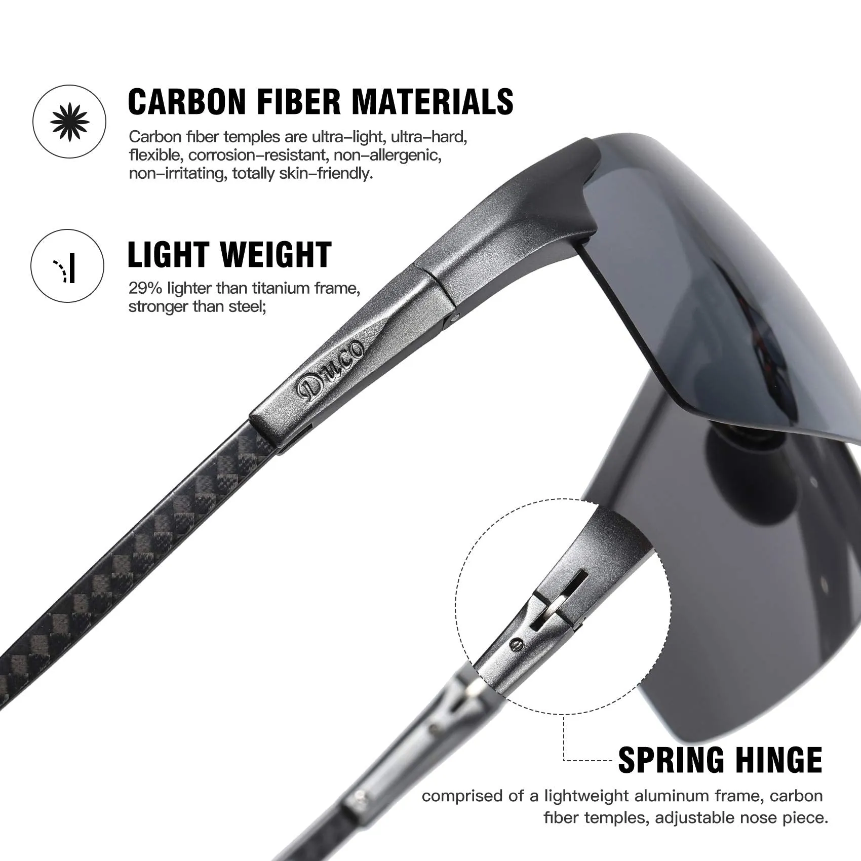 DUCO Men's Sports Polarized Driving Sunglasses for Men DC8277