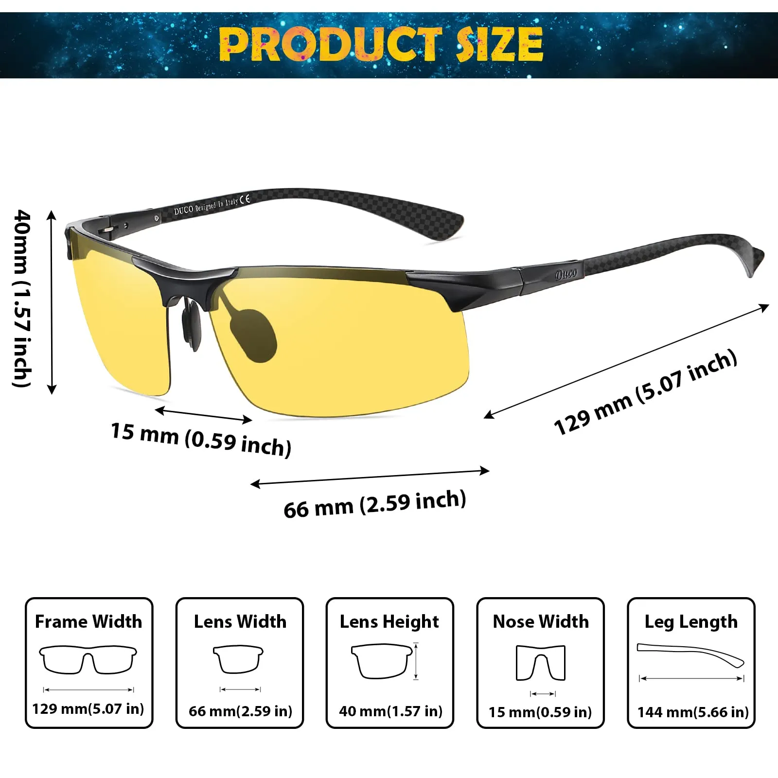 DUCO Men's Sports Polarized Driving Sunglasses for Men DC8277