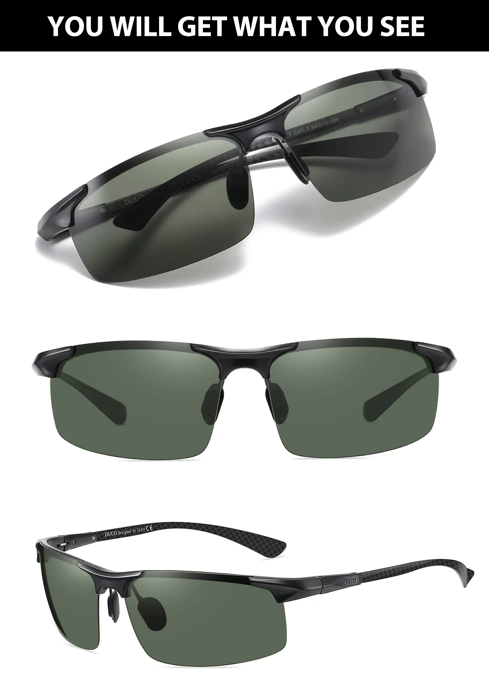 DUCO Men's Sports Polarized Driving Sunglasses for Men DC8277
