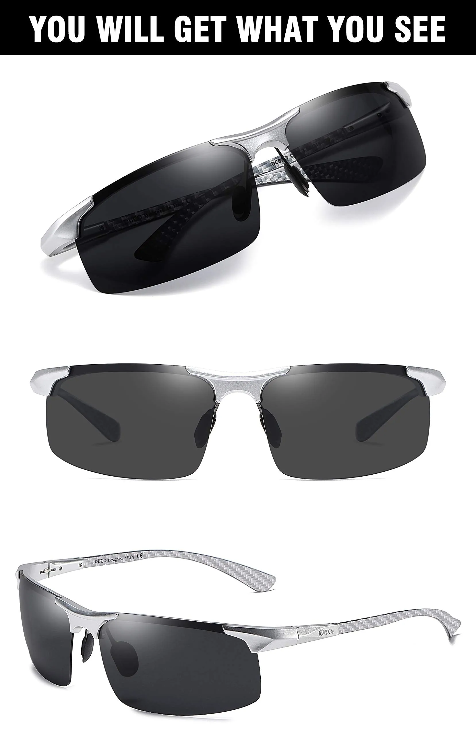 DUCO Men's Sports Polarized Driving Sunglasses for Men DC8277