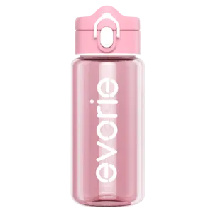 Evorie Tritan Kids Drinking Spout Water Bottle 380mL, Classic Pink